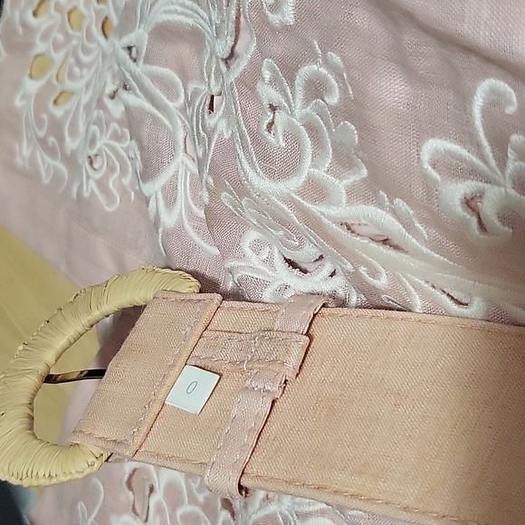 ZIMMERMANN Freja Embroidered Pink Linen Dress - Picture 6 of 9